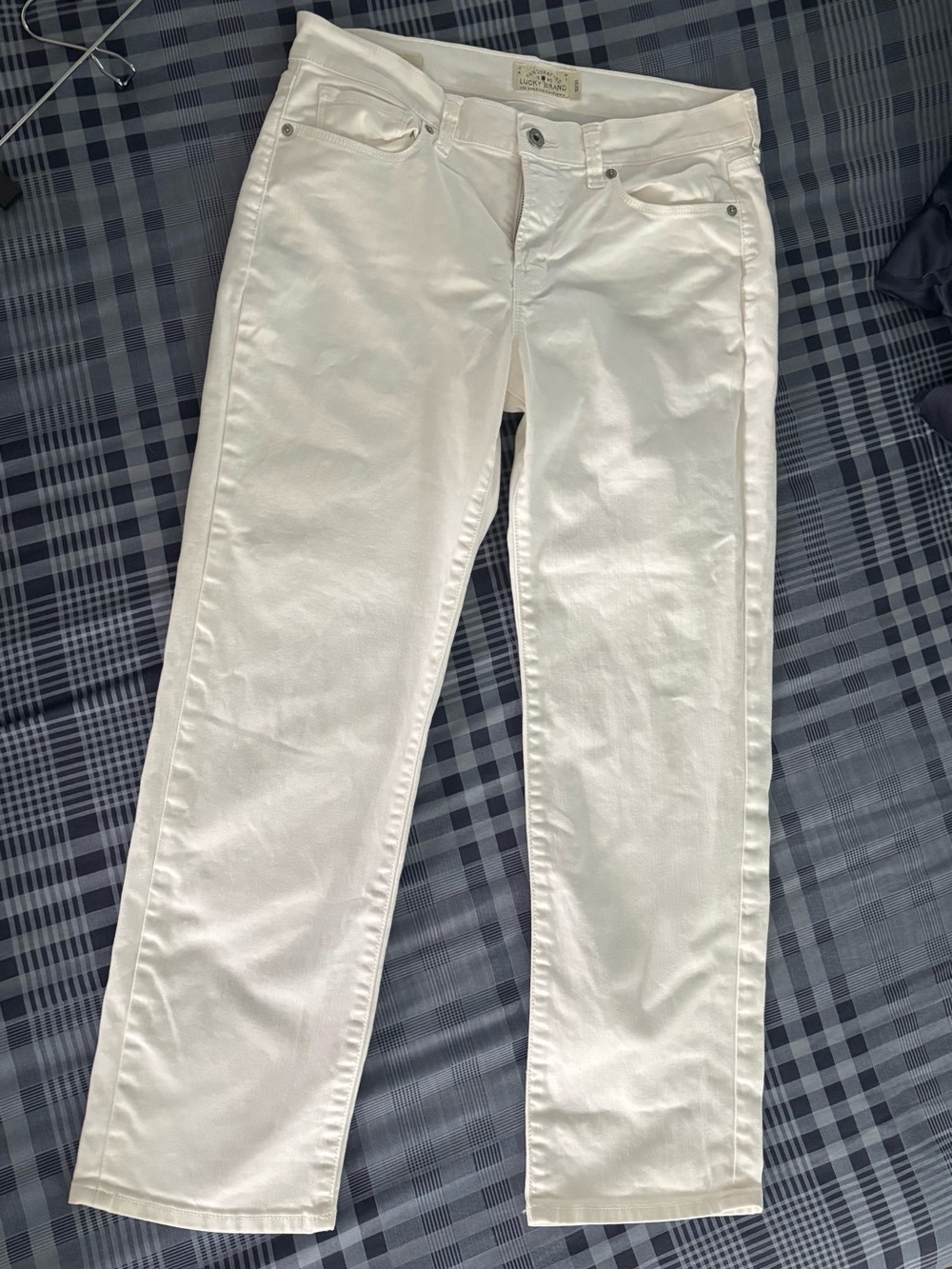 Lucky Brand White Cropped Straight Leg Jeans